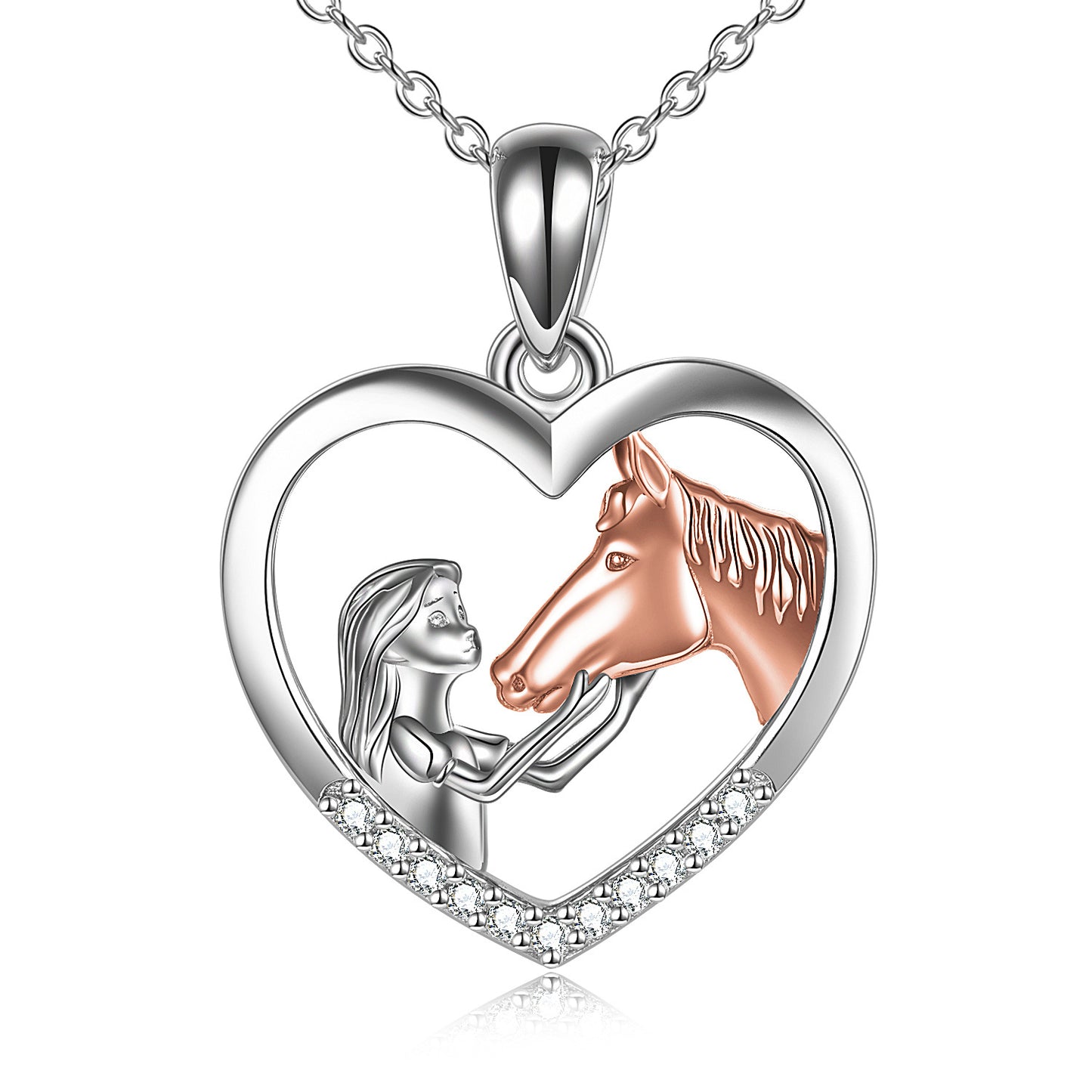 Horse Heart Pendant Necklace | Animal Lover Jewelry