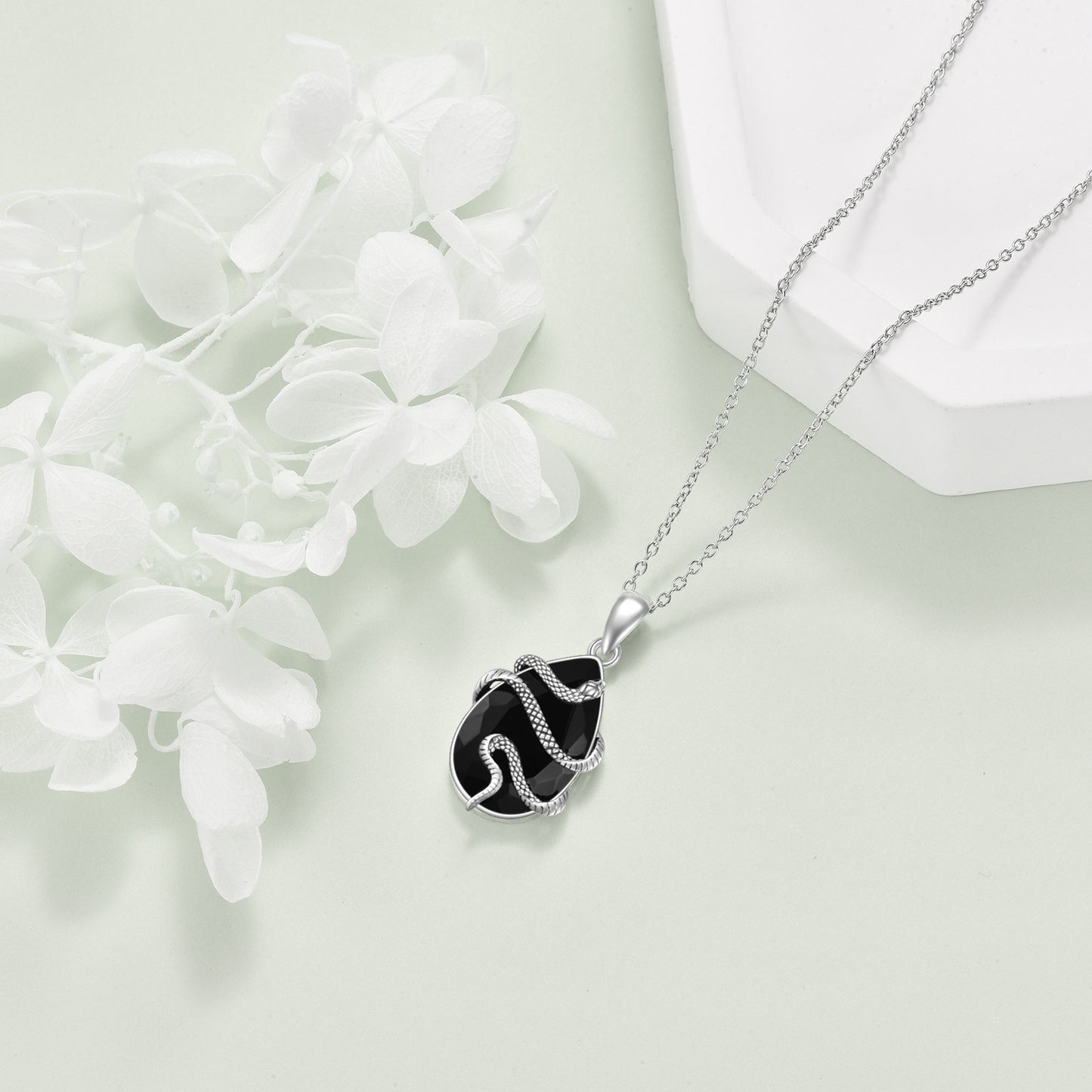 Mystic Snake Crystal Necklace | Sterling Silver & Tourmaline