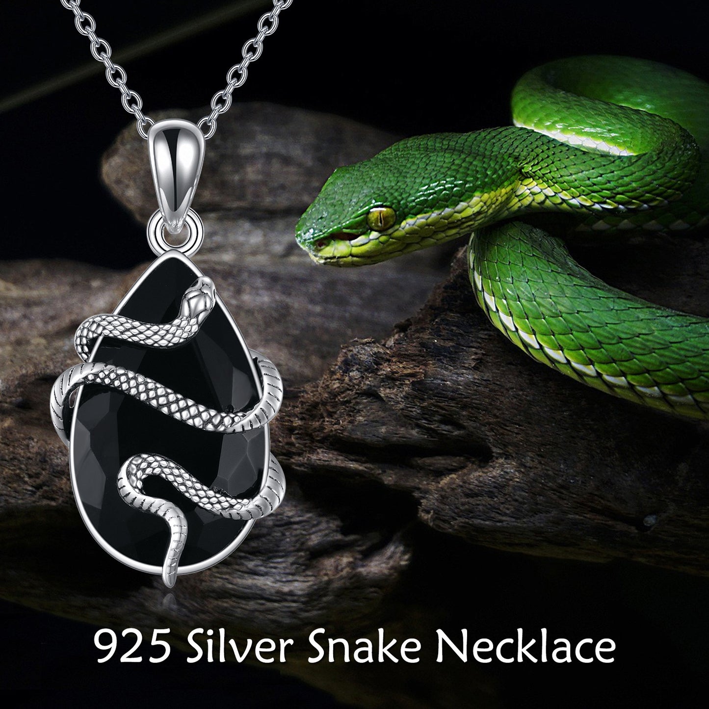 Mystic Snake Crystal Necklace | Sterling Silver & Tourmaline