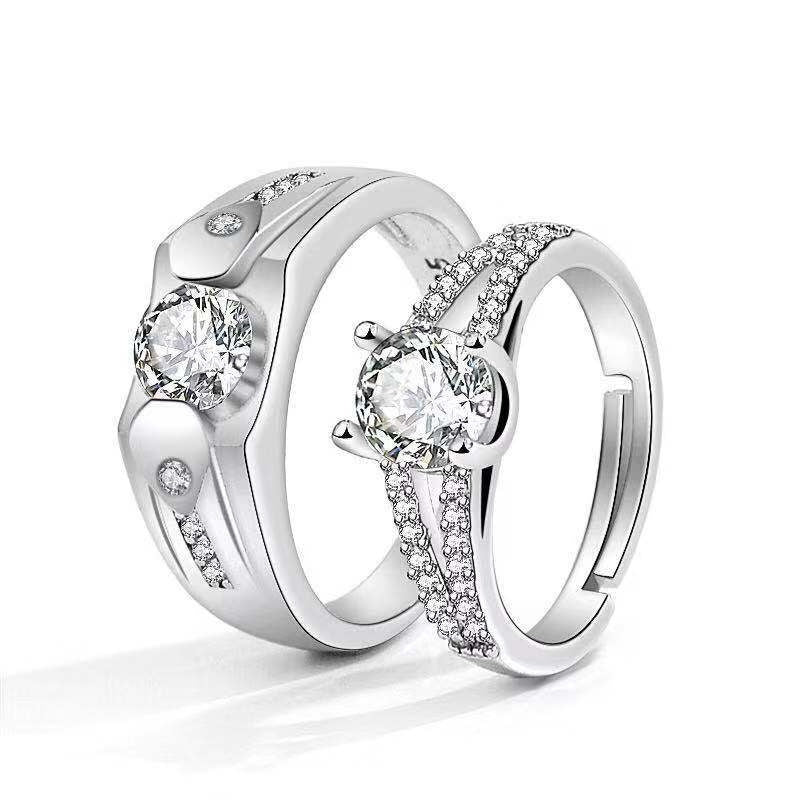 Moissanite Engagement Couple Couple Rings