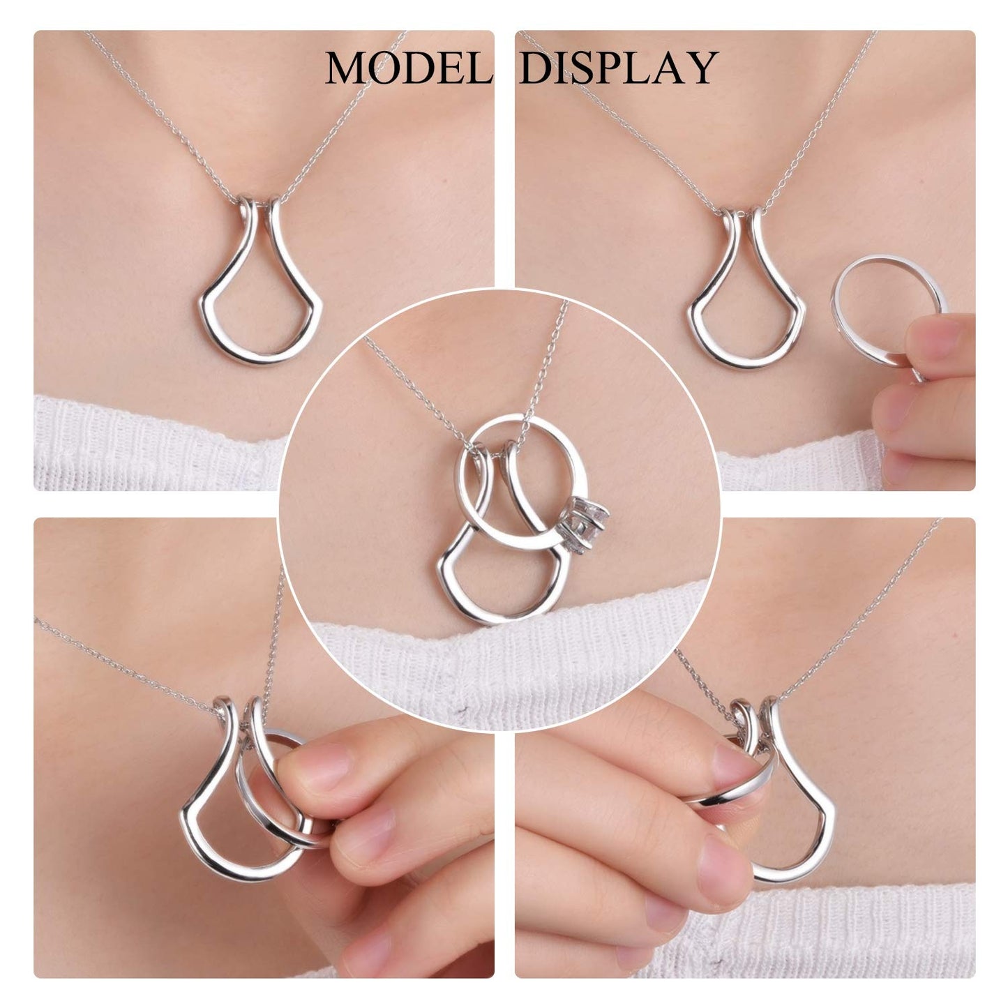 Elegant Sterling Silver Ring Holder Necklace