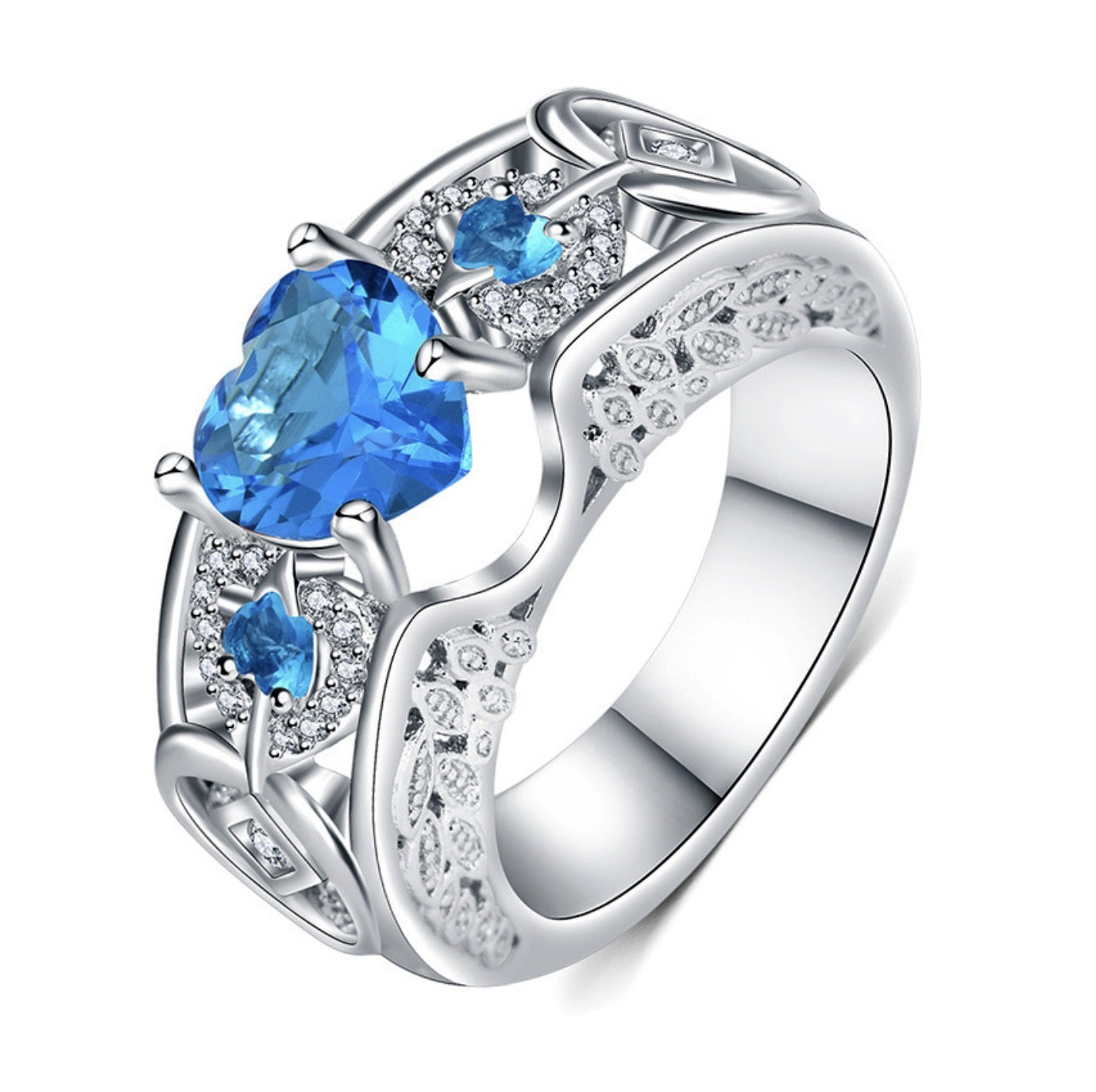 Princess Ring Heart-shaped Ruby Engagement Ring