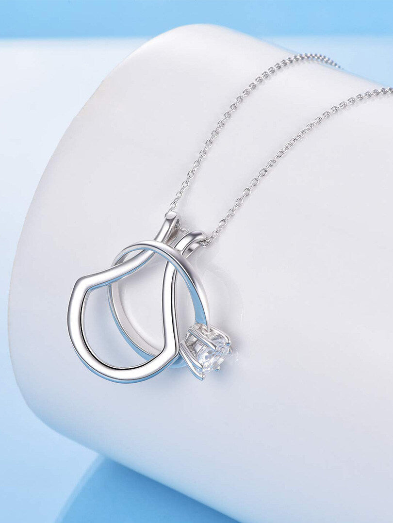 Elegant Sterling Silver Ring Holder Necklace