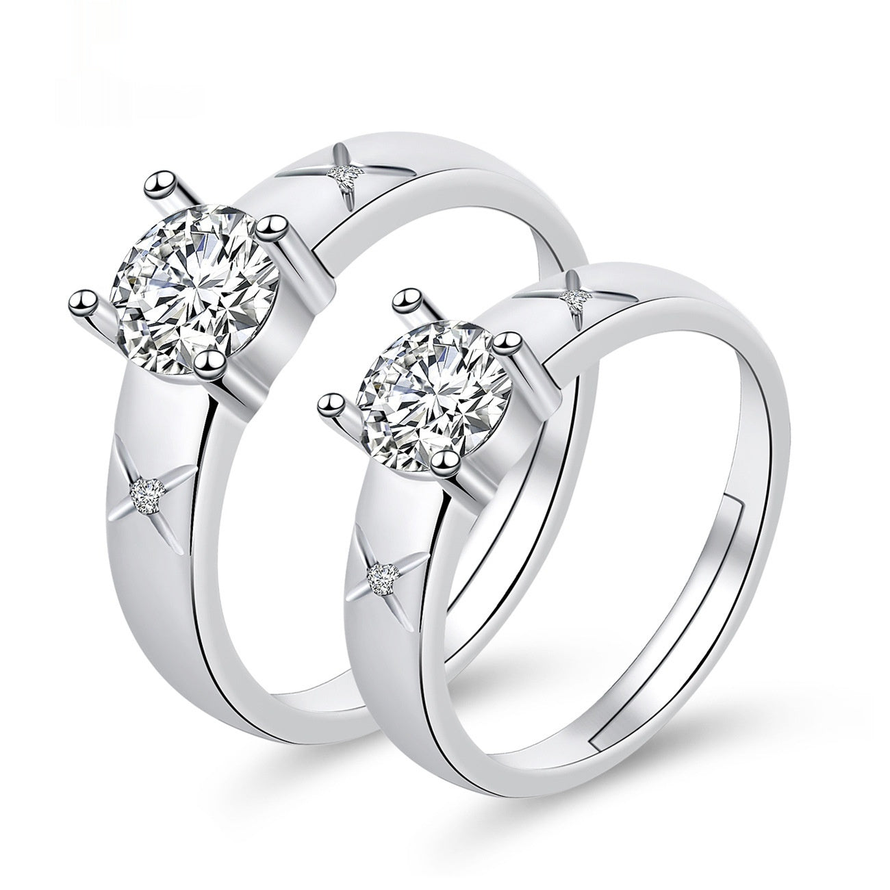 Moissanite Engagement Couple Couple Rings